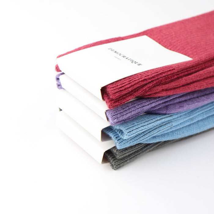 Democratique Socks Originals Fine Rib Organic Cotton Light Rosso - Democratique Socks