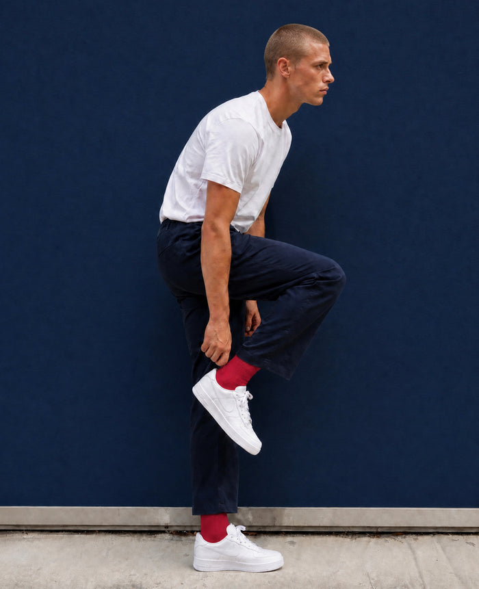 Originals Fine Rib Socks Red Moon
