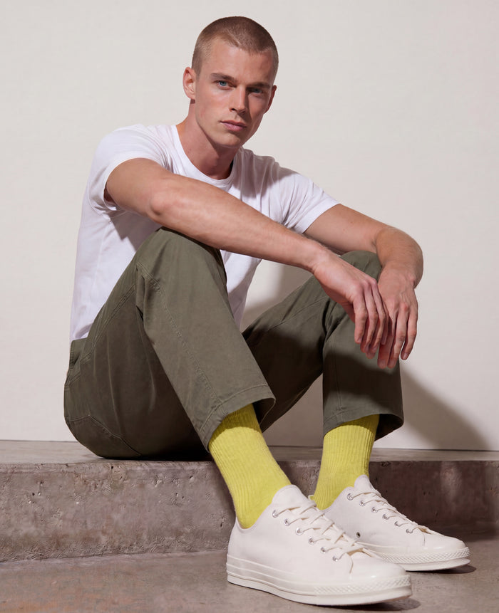 Originals Fine Rib Socks Yellow Blur
