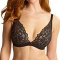 Panache Allure Demi Plunge Underwire Bra 10763 Black Latte Front