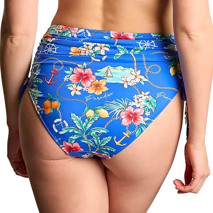 Panache Midi Adjustable Bikini Brief Bottom SW2049 Paradiso Print Back