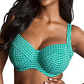 Panache Olivia Full Cup Bikini Top SW1722 Green Gingham Front