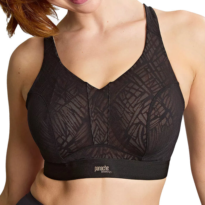 Panache Ultra Performance Non Padded Wired Sports Bra 5022 Black/Latte Front
