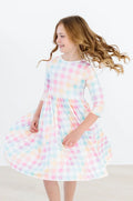 Pastel Plaid Twirl Dress