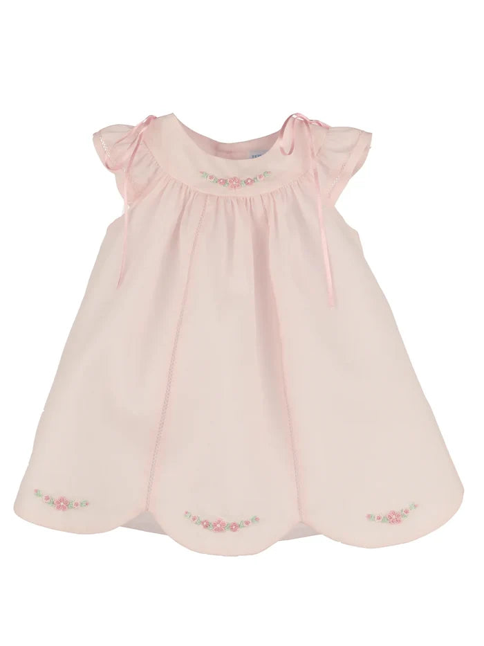 Pink Dress w/Pink Embroidered Flowers