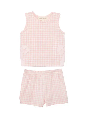 Pink Plaid Perfection Short Outfit