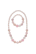 Pinky Pearl Necklace & Bracelet Set