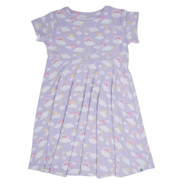 Rainbow Clouds Swirly Girl Dress