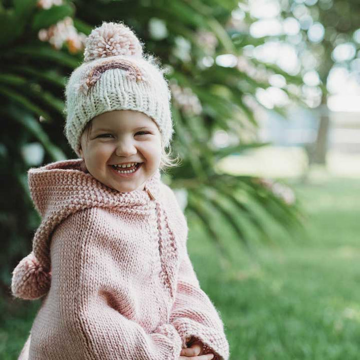 Rainbow Knit Beanie Hat