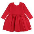 Red Knit Long Sleeve Twirl Dress