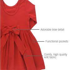 Red Knit Long Sleeve Twirl Dress