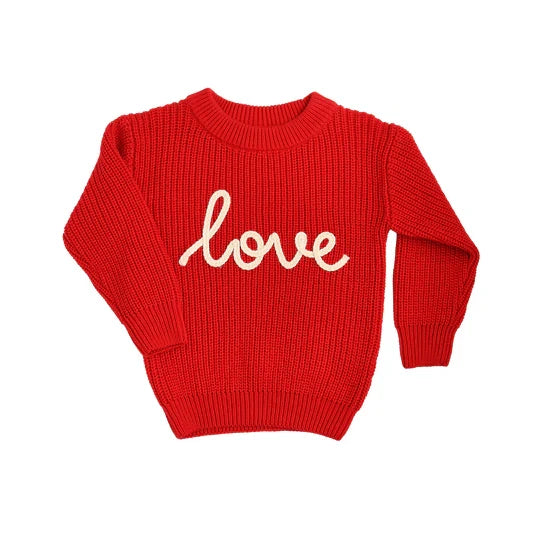 Red Love Sweater-6/12 month