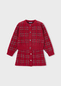 Red Plaid Sweater Skirt Set