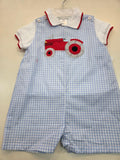 Red Tractor Gingham Romper