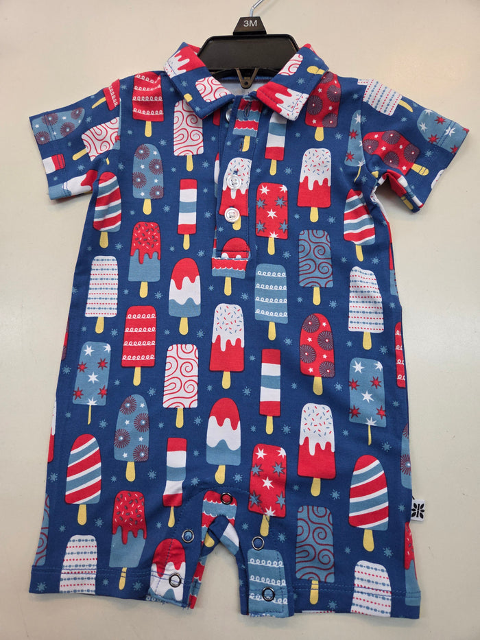Red, White and Blue Popsicles Polo Romper