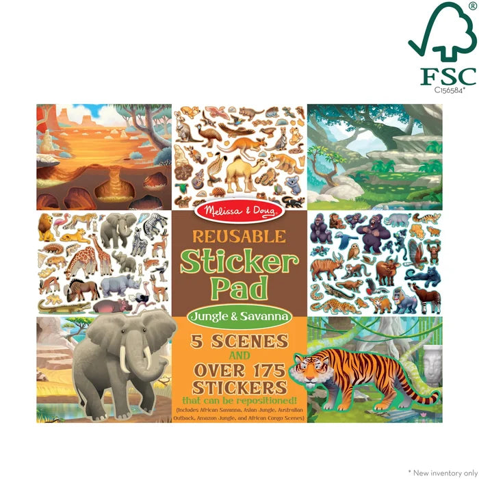 Reusable Sticker Pad: Jungle & Savanna