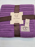 Solid Ribbed Knit Blanket
