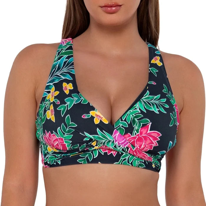 Sunsets Elsie Bikini Top 523 Twilight Blooms Front