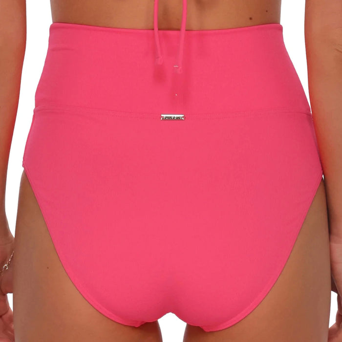 Sunsets Hannah High Waist Bikini Bottom 33B Posy Pink Crepe Back
