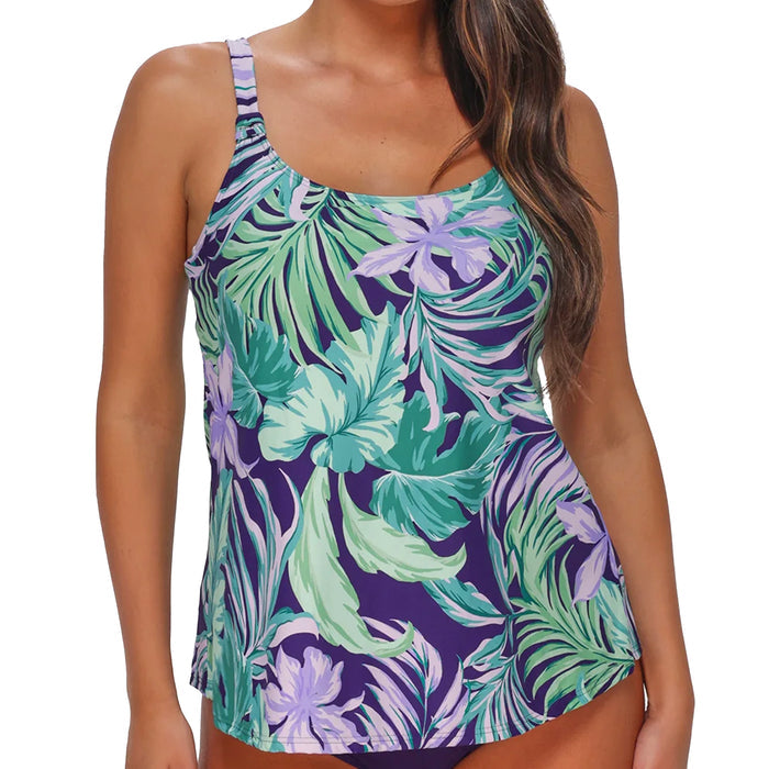 Sunsets Jenna Tankini Top 962T Palm Shade Front