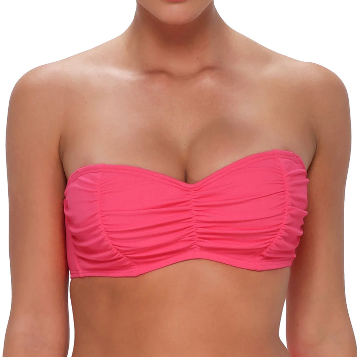 Sunsets Loretta Bandeau Bikini Top 500 Posy Pink Crepe Front