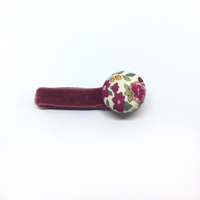 The Tiny Bow Shop - Cherry Floral Button Hair Clip