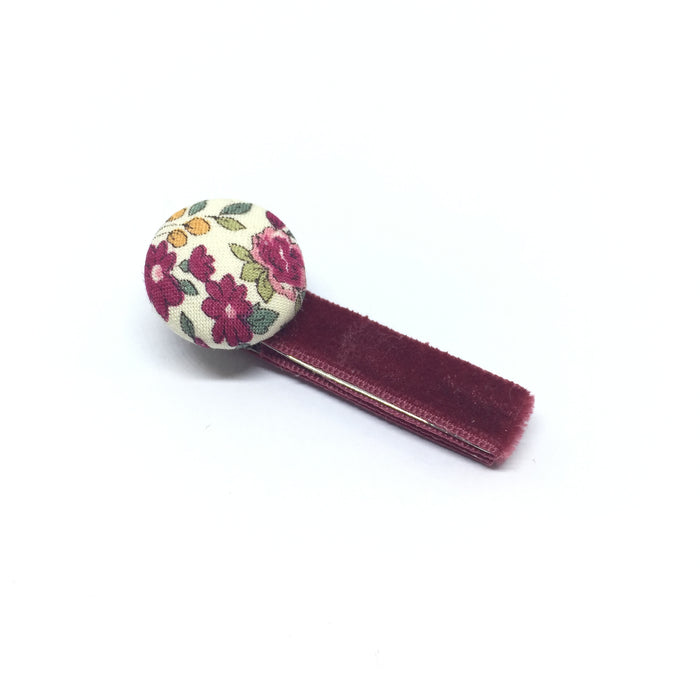 The Tiny Bow Shop - Cherry Floral Button Hair Clip