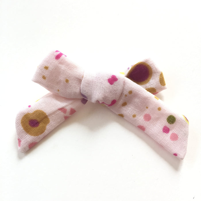 The Tiny Bow Shop - Floral Splatter Gauze Classic Hair Bow