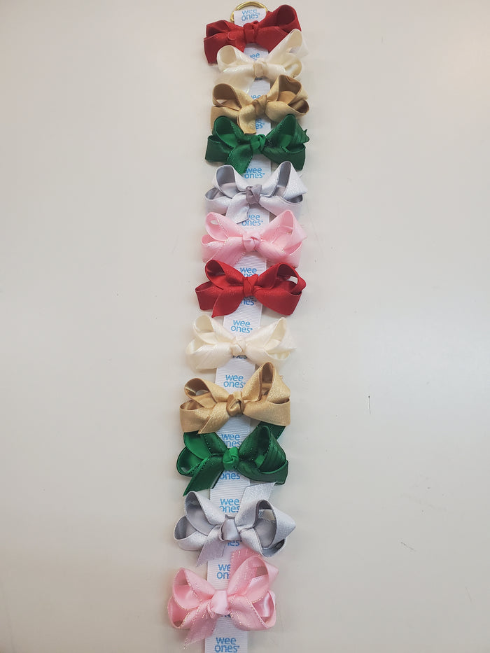 Tiny Glitter Satin Overlay Bow
