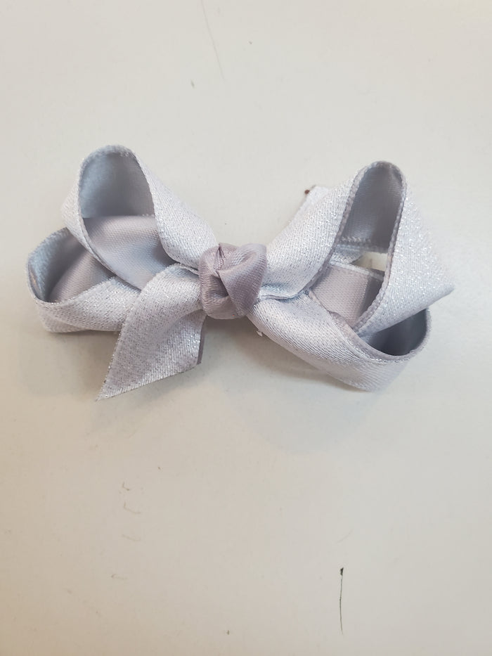 Tiny Glitter Satin Overlay Bow