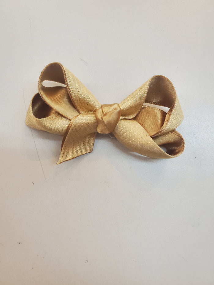 Tiny Glitter Satin Overlay Bow