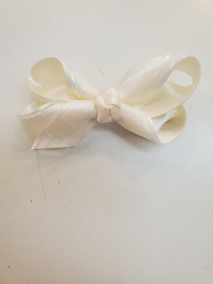 Tiny Glitter Satin Overlay Bow