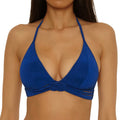 Trina Turk Crete Crepe Halter Bikini Top 3213165 Indigo Front