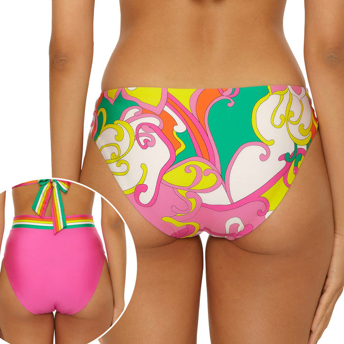 Trina Turk Elara Reversible Banded Hi-Waist Bikini Bottom 3254665 Multi Back