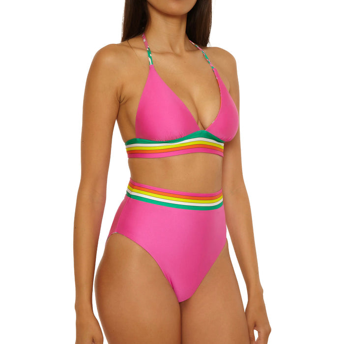Trina Turk Elara Reversible Banded Hi-Waist Bikini Bottom 3254665 Multi Set 2