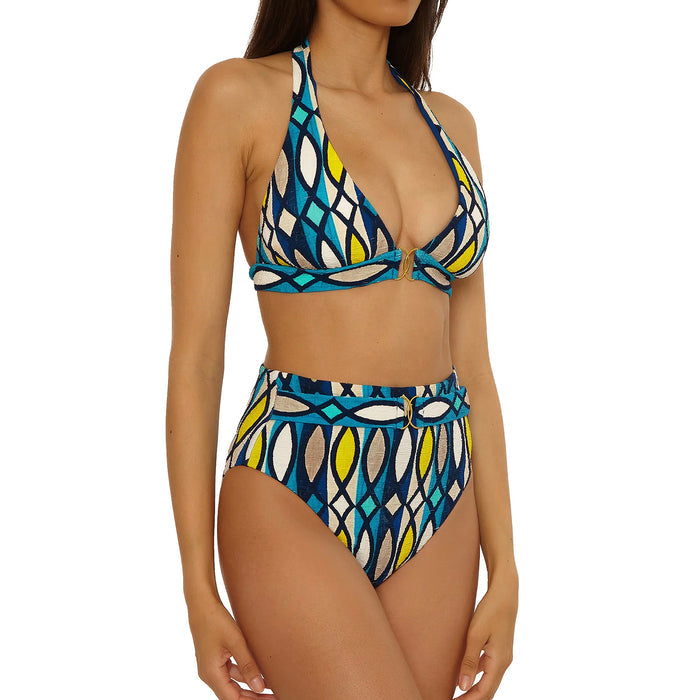 Trina Turk Paros Belted Hi-Waist Bikini Bottom 3224665 Multi Set