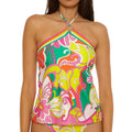 Trina Turk Reversible Elara Hi-Neck Tankini 3253565 Multi Front