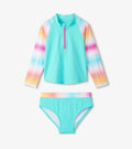 Turquoise Shimmer Rashguard Set