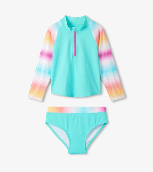 Turquoise Shimmer Rashguard Set