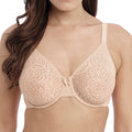 Wacoal Halo Lace Molded Underwire Bra with J-Hook 851205 Sand Front