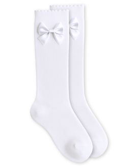 White Knee Socks w/Bow