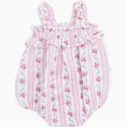 Winding Roses Stripe Ruffly Strap Bubble