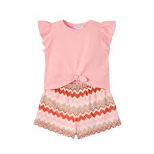 ZigZag Print Shorts + Tie T'Shirt